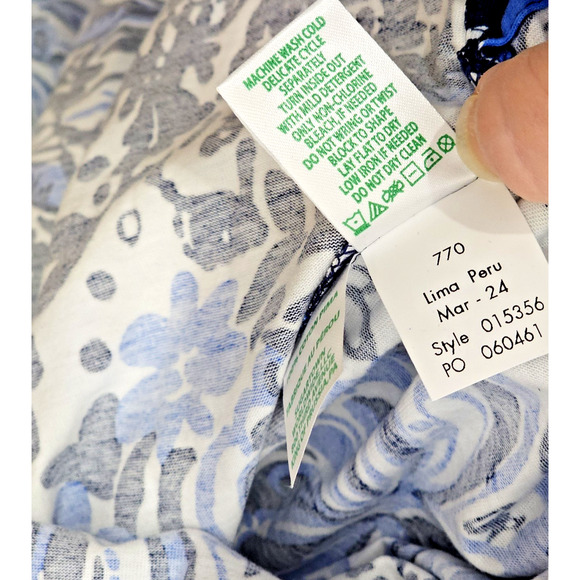 Lilly Pulitzer Etta Maxi Dress Low Tide Navy 100% Pima Cotton Sz Med Cap Sleeve - Picture 9 of 9